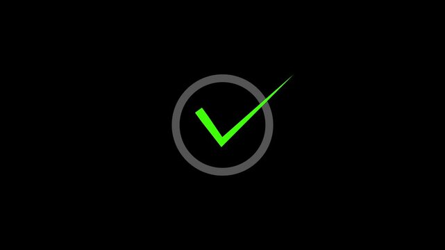 A glowing check mark icon symbolizing approval, verification, success, and task completion. Perfect for user interface design, business presentations, project approval graphics, achievement visuals, a