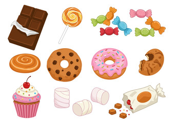 Colorful Confections An Assortment of Sweet Treats Illustration
