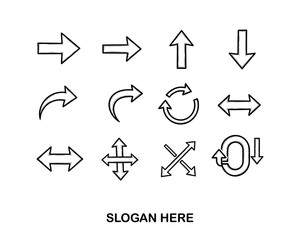 Collection of directional arrows and symbols illustrating movement and navigation concepts