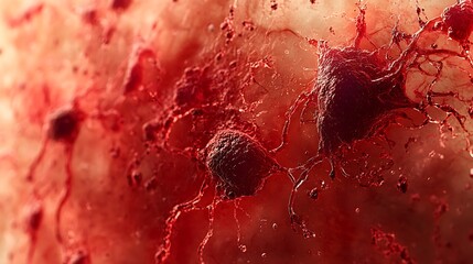 Cancer Cells Microscopic Red Blood Cells.