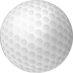 White Golf Ball With Dimple Texture Isolated On Transparent Background Studio Shot Macro Detail of Sports Equipment