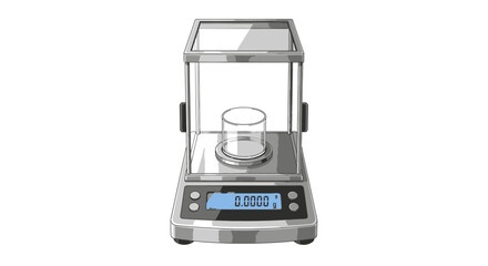 A highly precise digital analytical balance, a vital laboratory instrument for scientific research and accurate chemical measurement, isolated vector illustration