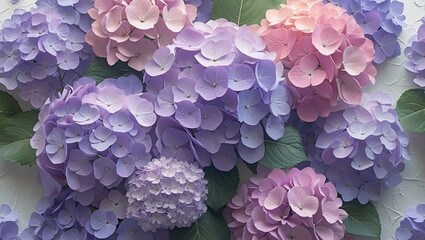 illustration of realistic hydrangea&mdash;generative AI