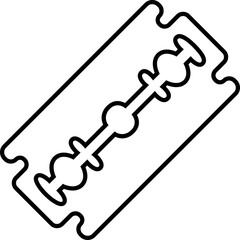 Razor Blade outline. Icon of razor blade. Razor Blade  on White Background. Sharp Blade for Shaving or Utility. Razor Blade Glyph Icon