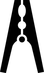 Silhouette of Clothes pin. Clothespin black icon. laundry and clamp, clothes pin sign. A clothes peg clinging for drying laundry outdoors