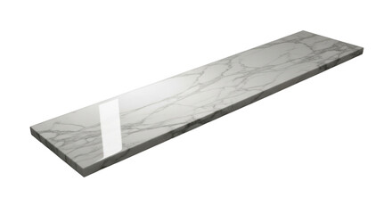 Marble texture strip with light reflection, realistic stone texture, isolated composition