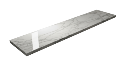 Marble texture strip with light reflection, realistic stone texture, isolated composition