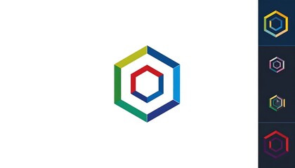 Colorful Hexagon Logo Design.