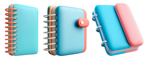 Vibrant 3d Pastel Notebooks and Journals with Ring Bindings
