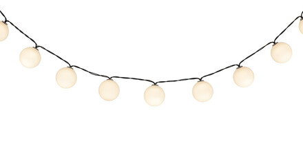 String Of Illuminated Spherical Lights On Black Background