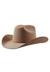 Studio Shot of a Beige Cowboy Hat Isolated on a Transparent Background