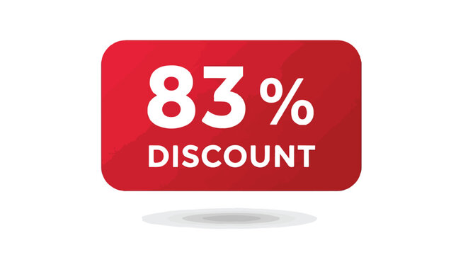 Attention-Grabbing Eighty-Three Percent Discount Badge, Perfect for Seasonal Promotions and Special Offers that Increases Sales and Draws Customers'