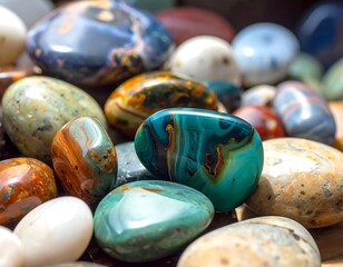 Colorful Gemstones, Polished Stones, Natural Minerals.