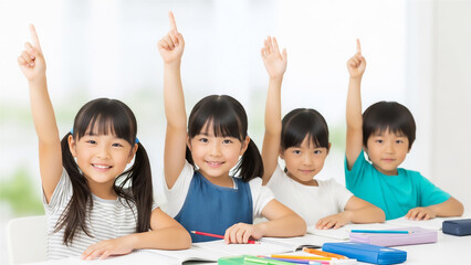 学習塾に通う小学生たち