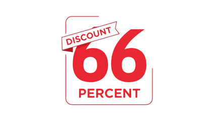 Sixty-Six Percent Off Red Vector Graphic: A Captivating Illustration of a Substantial Discount Offer to Entice Shoppers