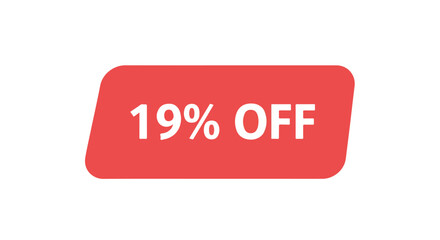 Promotional Flash: Red Badge Announcing a Discount of Nineteen Percent Off for Limited Time Offer