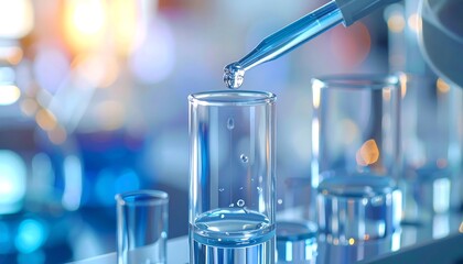 Laboratory Experiment with Pipette and Glassware.