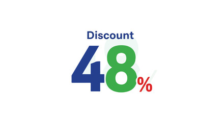 Attractive forty eight percent promotional discount, offering significant savings for customers, special offer with big reduction on prices,