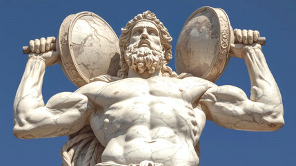 Atlas Holding the World A Monumental Marble Sculpture of Divine Strength, Resilience, and Mythological Power in Exquisite Detail