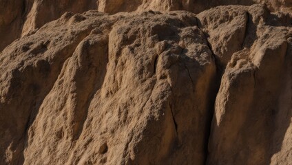 Natural Brown Rock Texture Background, Eroded Desert Cliff Surface for Commercial Design, Rugged Mountain Stone Detail