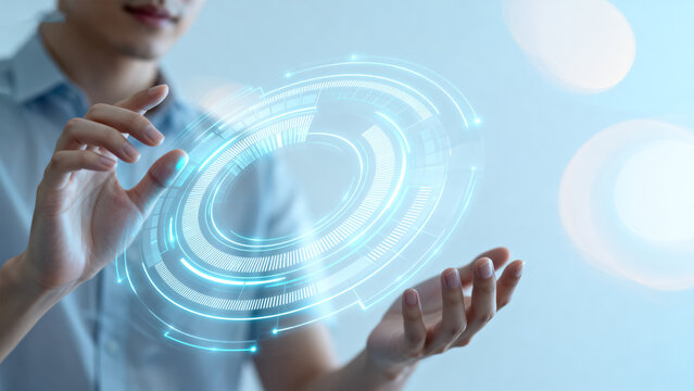 HandsInteractingWithHolographicInterface