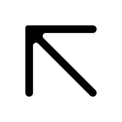Modern Black Arrow Pointing Upper Left