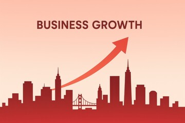 Fototapeta premium City skyline morphing into a bold red arrow a dynamic vector banner that symbolizes growth momentum and a clear path forward