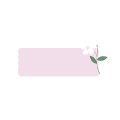 Elegant Floral Tag with White Blossom and Minimal Pastel Design Vector