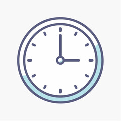 Minimalist Clock Icon Showing Time