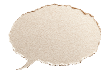 Handmade Torn Paper Speech Bubble Text Balloon Isolated on transparent background Remove png, Clipping Path, pen tool