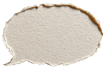 Handmade Torn Paper Speech Bubble Text Balloon Isolated on transparent background Remove png, Clipping Path, pen tool