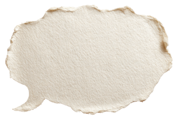 Handmade Torn Paper Speech Bubble Text Balloon Isolated on transparent background Remove png, Clipping Path, pen tool