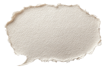Handmade Torn Paper Speech Bubble Text Balloon Isolated on transparent background Remove png, Clipping Path, pen tool