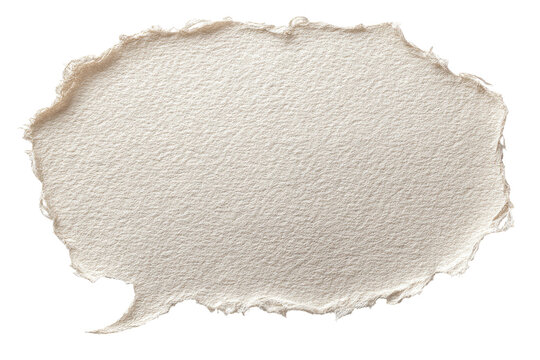 Handmade Torn Paper Speech Bubble Text Balloon Isolated on transparent background Remove png, Clipping Path, pen tool