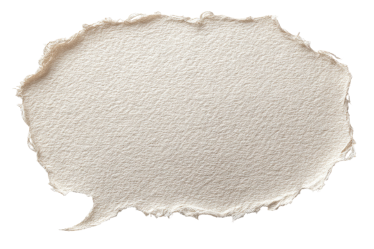 Handmade Torn Paper Speech Bubble Text Balloon Isolated on transparent background Remove png, Clipping Path, pen tool