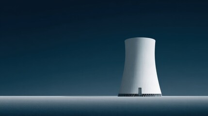 Cooling tower structure industrial site digital art minimalist environment wide angle view modern concept for seo impact