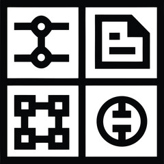 Obraz premium abstract, logo, icon, glyph, silhouette, symbol, sign, technology, modern, geometric, minimalist, simple, creative, design, element, shape, corporate, business