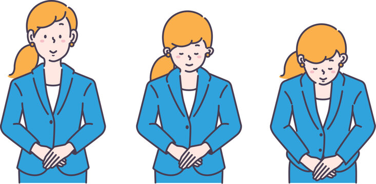 お辞儀をするビジネスパーソン