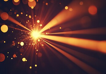 Bursts of golden light radiate from a bright central glow