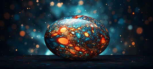 Pointillist grunge design of egg with abstract dotted pattern,generative AI