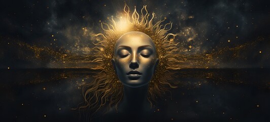 Pointillist grunge design of eclipse sun with abstract dotted pattern ,generative AI