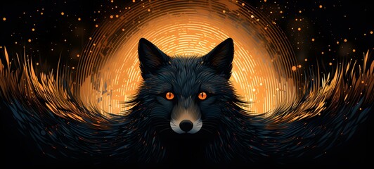 Pointillist grunge design of eclipse sun with abstract dotted pattern ,generative AI