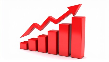 business graph with red arrow