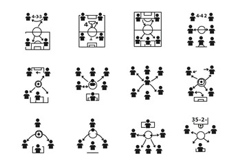 Illustrations of Football Formation Tactics and Strategies A Visual Guide to Team Play
