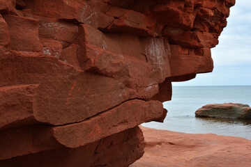 Red Sandstone Cliffs on the Coast