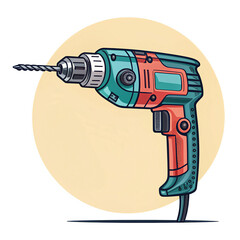 electric drill isolated on white background