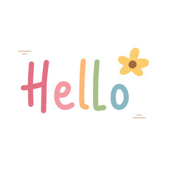 LETTERING HELLO RAINBOW PASTEL