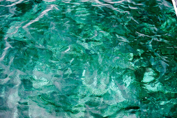 투명한 바다 속의 모습과 질감