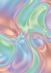 Abstract fluid iridescent waves background with blurred pastel gradient colors and swirling shiny patterns creating a