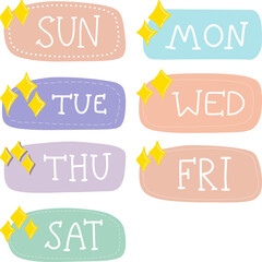 set of colorful labels